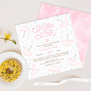 Baby shower de typographie rose moderne Invitation