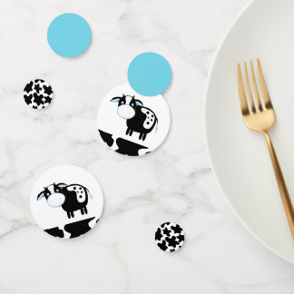 Baby shower de vache laitière bleu Confetti