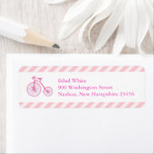 Baby shower de vélo rose Étiquettes d'adresse de r (En situation)