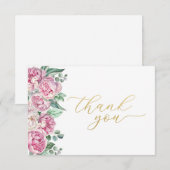 Baby shower de verdure rose et or Floral Merci (Devant / Derrière)