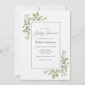 Baby shower de verdure simple Invitation (Devant)