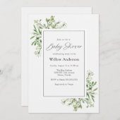 Baby shower de verdure simple Invitation (Devant / Derrière)