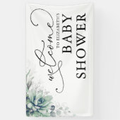 Baby shower de verdure Succulents Bannière de bien (Vertical)