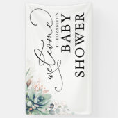 Baby shower de verdure Succulents Bannière de bien (Vertical)
