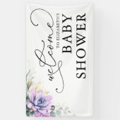 Baby shower de verdure Succulents Bannière de bien (Vertical)