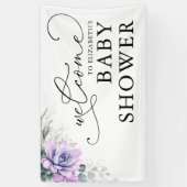 Baby shower de verdure Succulents Bannière de bien (Vertical)