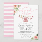 Baby shower de vêtements pour bébés Invitation pou (Devant / Derrière)