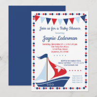 Baby shower de voilier Invitation Garçons Voilier