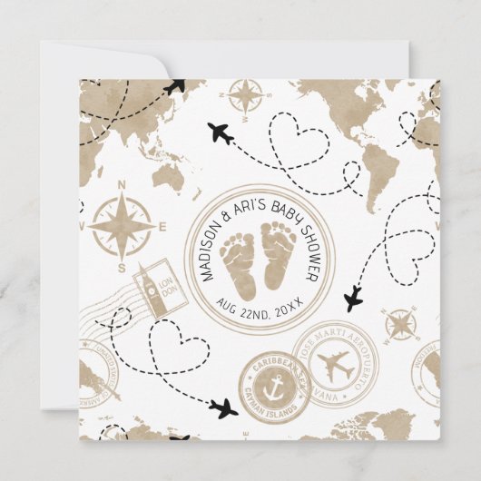 Baby shower de voyage Adventure Await Invitation (Dos)