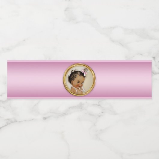 Baby shower d'eau rose or Étiquettes (Étiquettes simples)