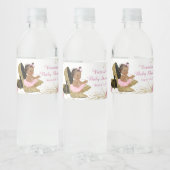 Baby shower d'eau rose or Étiquettes (Bouteilles)