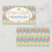 Baby shower Déchets Carte Raffin Sirène Coral rose (Devant / Derrière)