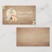Baby shower Déchets Carte Raffle Fox Teepee Woodla (Devant / Derrière)