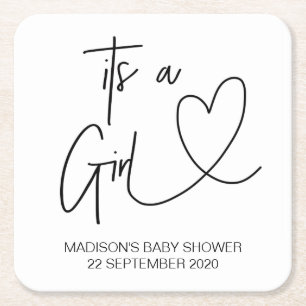 baby shower decorbeert een meisje Onderzetter