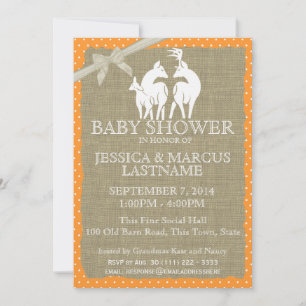 Baby shower Deer en Burlap Kaart