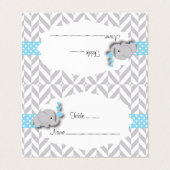 Baby shower d'éléphant bleu et gris| Cartes de pré (Extérieur déplié)