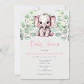 baby shower d'éléphant d'inde Invitation chic élég (Devant)