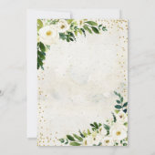 Baby shower d'éléphant floral blanc Invitation (Dos)