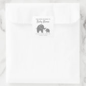 Baby shower d'éléphant gris autocollant étiquette (Sac)