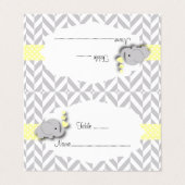 Baby shower d'éléphant jaune et gris | Cartes (Extérieur déplié)