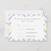 Baby shower d'éléphant jaune et gris - RSVP (Dos)