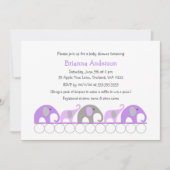 baby shower d'éléphants de lavande / invitations s (Devant)