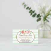 Baby shower Demande Carte Pink Floral Mint (Debout devant)