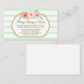 Baby shower Demande Carte Pink Floral Mint (Devant / Derrière)
