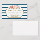 Baby shower Demande Carte Pink Floral Navy (Devant / Derrière)