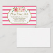 Baby shower Demande Carte Pink Floral Stripes (Devant / Derrière)