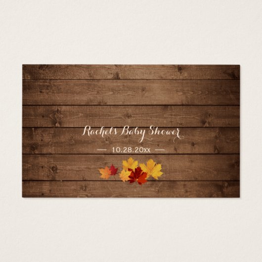 Baby shower Demande de carnet Rustique Automne Feu (Dos)
