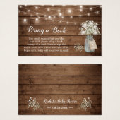 Baby shower Demande de livre Rustic Wood Bébé's Br (Devant & derrière)