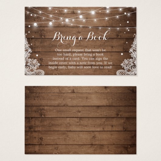 Baby shower Demande de réservation Rustique Dentel (Devant & derrière)