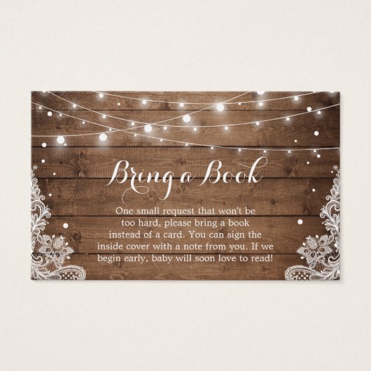 Baby shower Demande de réservation Rustique Dentel (Devant)