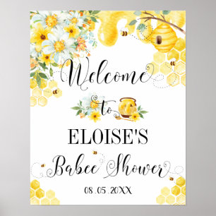 Baby shower des abeilles de miel mignonne Affiche 