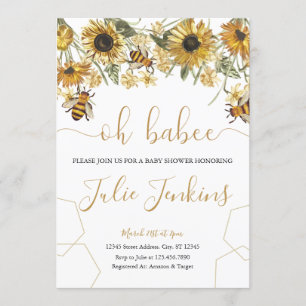 Baby shower des abeilles Invitation neutre