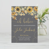 Baby shower des abeilles Invitation neutre (Debout devant)
