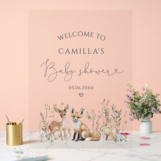 Baby shower des animaux forestiers de bois Bienven (Mariage)