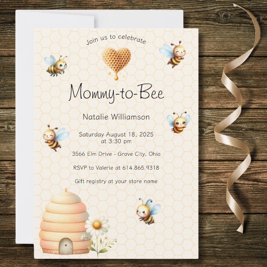 Baby shower des bourdons doux Invitation