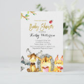 Baby shower des créatures de Woodland - Carte de g (Debout devant)