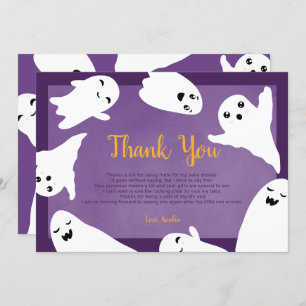 baby shower des fantômes d'Halloween violet Merci