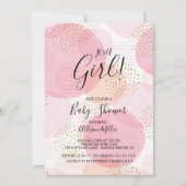 Baby shower des points rose et or Invitation (Devant)