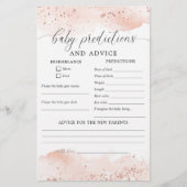 Baby shower des prédictions et des cartes de conse (Devant)