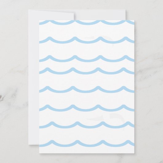 Baby shower d'été Blue Waves Invitation Motif (Dos)