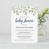 Baby shower d'été Blueberry Foliage Invitation (Debout devant)