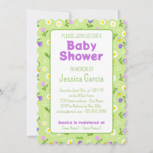 Baby shower d'été invitation nature abeilles flora