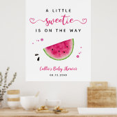 Baby shower d'été Pink Watermelon Affiche de bienv (Cuisine)