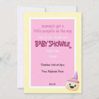 Baby shower d'Halloween mignonne Invitation