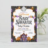 Baby shower d'Halloween mignonne Invitation (Debout devant)