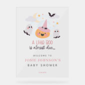Baby shower d'Halloween rose Little Boo Bienvenue (Recto)